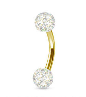 Guldfärgad 1.2mm Bananabell Crystal Kulor 4mm