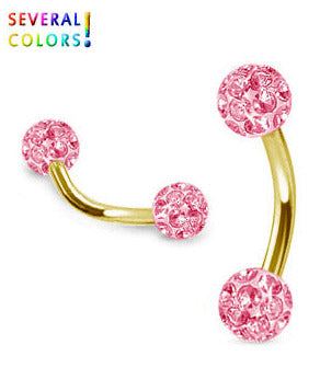 Guldfärgad 1.2mm Bananabell Crystal Kulor 4mm