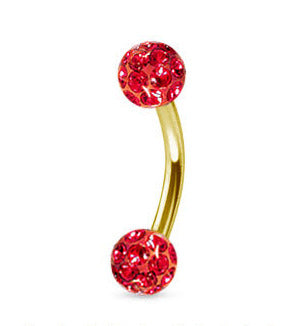 Guldfärgad 1.2mm Bananabell Crystal Kulor 4mm