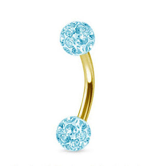 Guldfärgad 1.2mm Bananabell Crystal Kulor 4mm