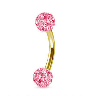 Guldfärgad 1.2mm Bananabell Crystal Kulor 4mm