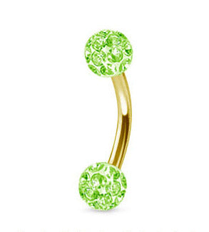 Guldfärgad 1.2mm Bananabell Crystal Kulor 4mm