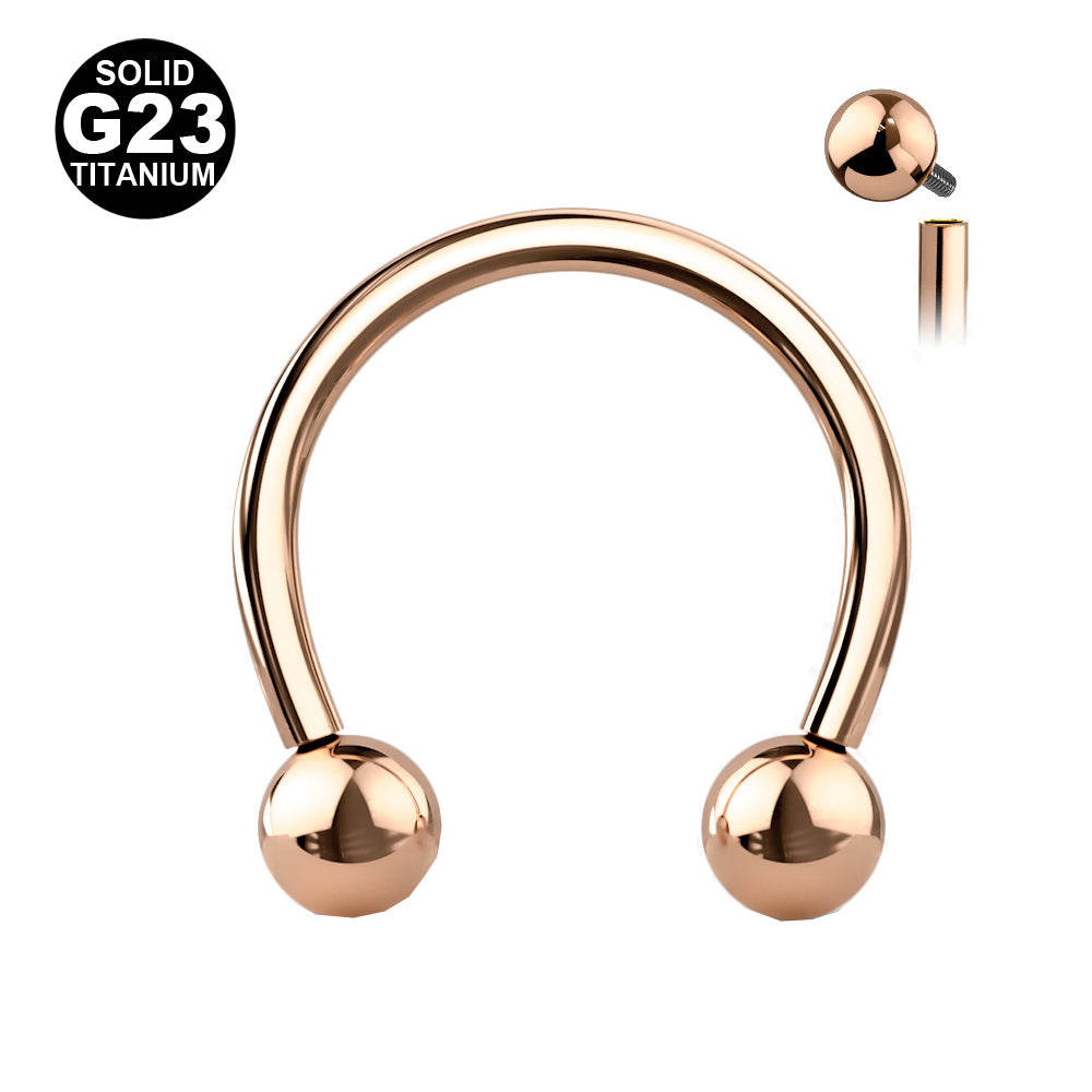 Titaani Hevosenkenkä Sisäiset Kierteet Rose Gold