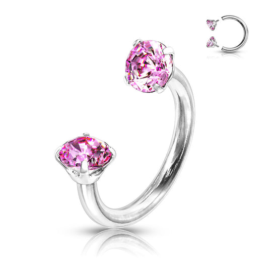 1.2mm Kirurgiskt Stål Hästskobarbell Zircon