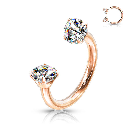 1.2mm Kullattu Hevosenkenkä Zirkoneilla