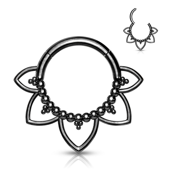 1.2mm Clicker Ring Filigree Flower