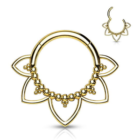 1.2mm Clicker Ring Filigree Flower