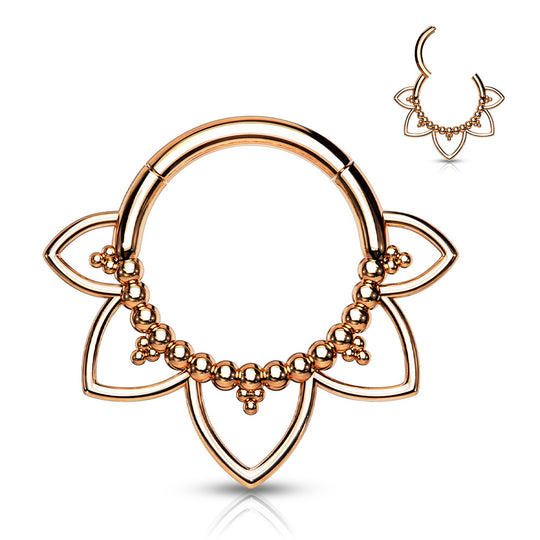 1.2mm Clicker Ring Filigree Flower