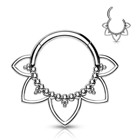 1.2mm Clicker Ring Filigree Flower