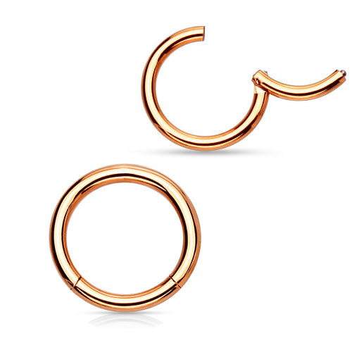 0.8mm Segmenttirengas Clicker Rose Gold