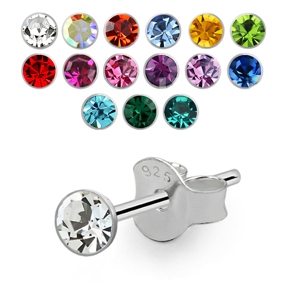 Silverörhänge Strass