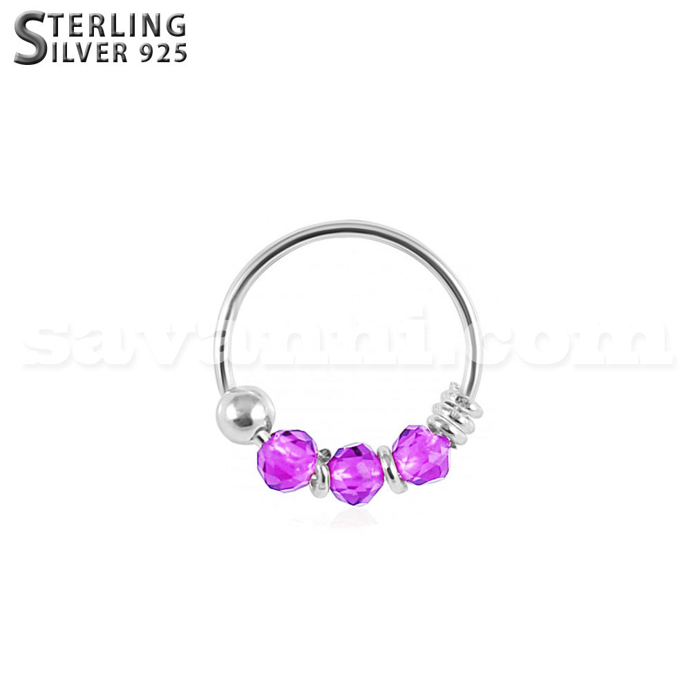 Silverring Kristallpärlör