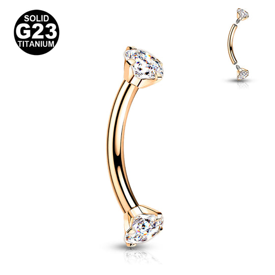 1.2mm Titaani Kullanvärinen Bananabelli Double Zircon