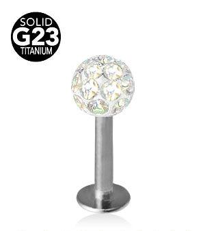 1.6mm Labret Titan Crystal Kula 5mm