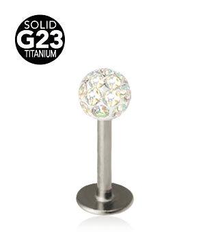 1.2mm Labret Titan Crystal Kula 4mm