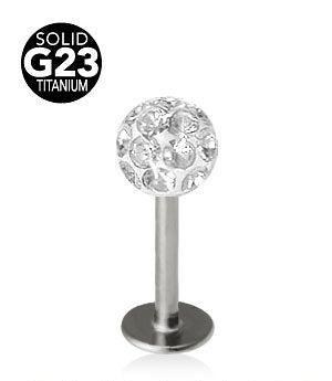 1.2mm Labret Titan Crystal Kula 5mm