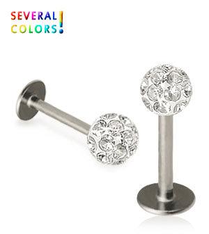 1.2mm Labret Crystal Kula 4mm