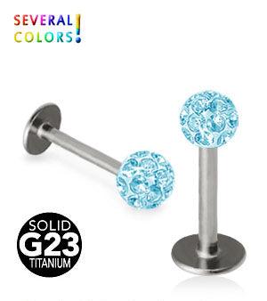 Labret with crystal ball