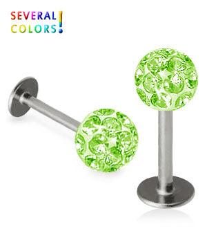 Labret with crystal ball