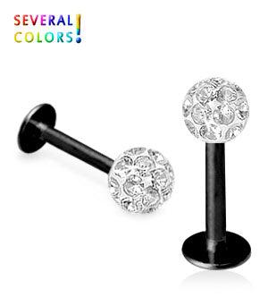 Black labret crystal ball