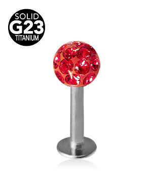 1.6mm Labret Titan Crystal Kula 5mm