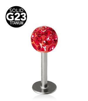1.2mm Labret Titan Crystal Kula 5mm
