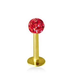 Guldfärgad 1.2mm Labret Crystal Kula 3mm