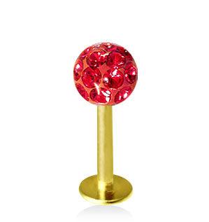 Guldfärgad 1.2mm Labret Crystal Kula 5mm