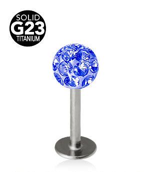 1.2mm Labret Titan Crystal Kula 5mm