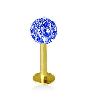 Guldfärgad 1.2mm Labret Crystal Kula 5mm