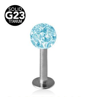 1.6mm Labret Titan Crystal Kula 5mm
