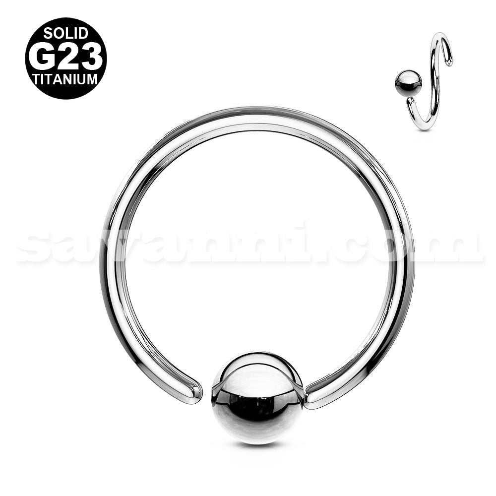 0.8mm Titaani Lävistysrengas Kiinteä Pallo