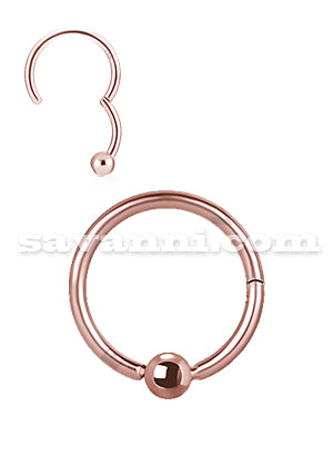 1.2mm Piercingring Clicker Kula Rose Gold