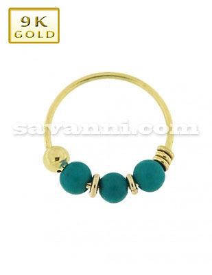 Ring Guld 9K Turquoise Trinity
