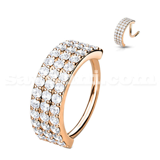 0.8mm Lävistysrengas Triple Lined Zircon