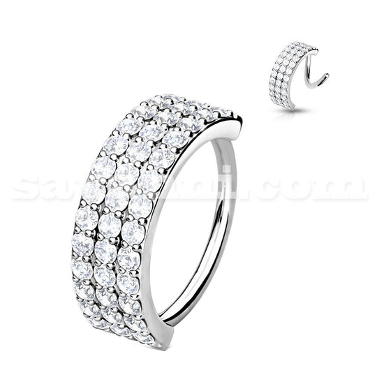 0.8mm Lävistysrengas Triple Lined Zircon