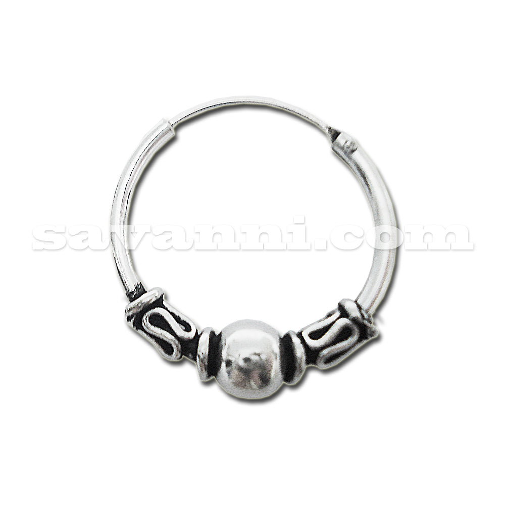 Bali-Öronring av Silver Bead & Twist