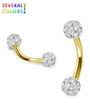 Guldfärgad 1.2mm Bananabell Crystal Kulor 3mm