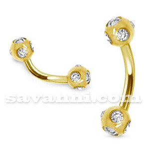 Guldfärgad 1.2mm Bananabell "Tiffany Cut"