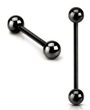 1.6mm Svart Barbell Piercingsmycke