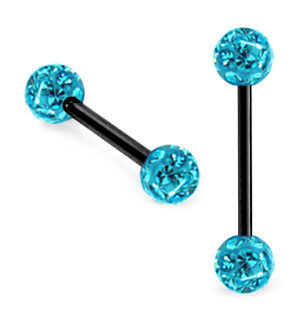 Black barbell crystals