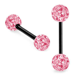 Black crystal barbell