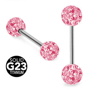 Barbell titanium crystals
