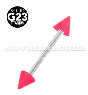 1.2mm Barbell av Titan med Rosa Koner