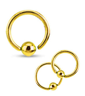 1.0mm Tunn Guldfärgad Ring Fast Kula