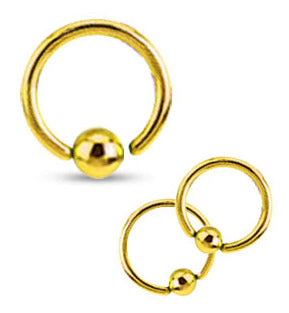 1.6mm Guldfärgad Ring Fast Kula