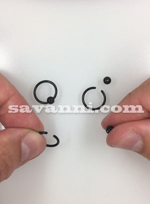 1.2mm Svart Ring Titan