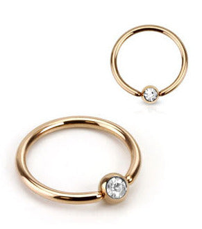 1.0mm BCR Ring Rose Gold Strass