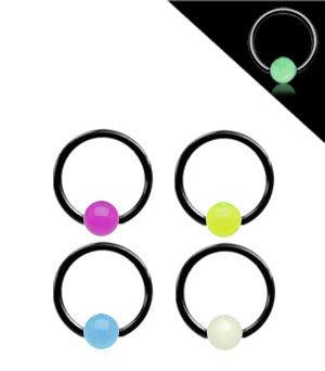 1.6mm Svart Ring Lyser I Mörkret