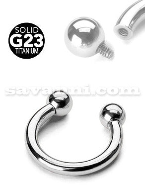 1.2mm Hästskobarbell med Inre Gängor Titan